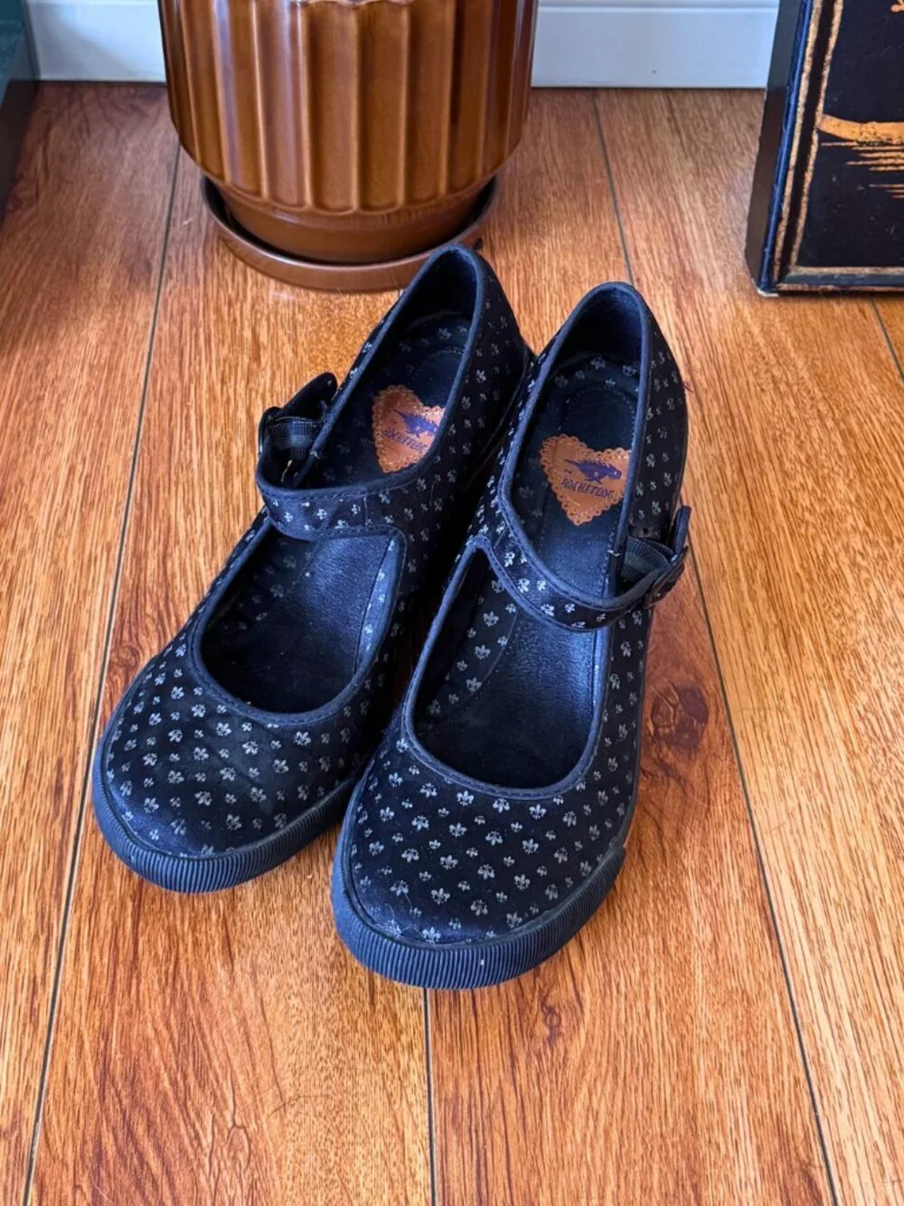 Vintage Rocket Dog Black Platform Wedge Mary Jane Shoes – Size 10